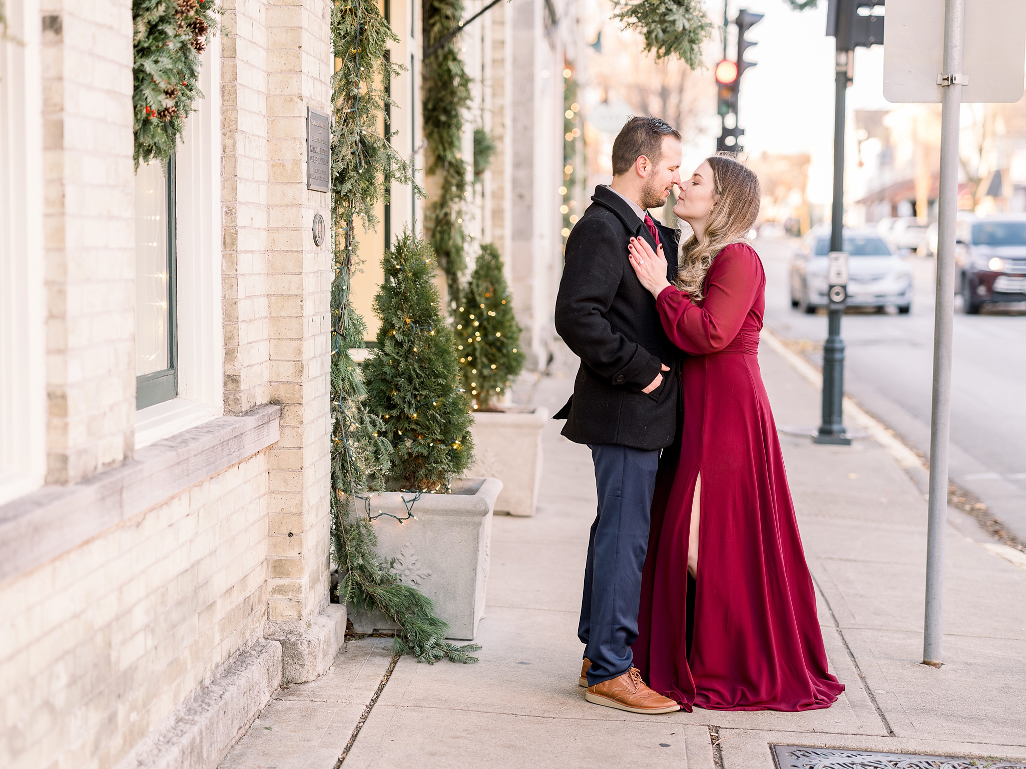 Downtown Cedarburg, WI Winter Engagement Session