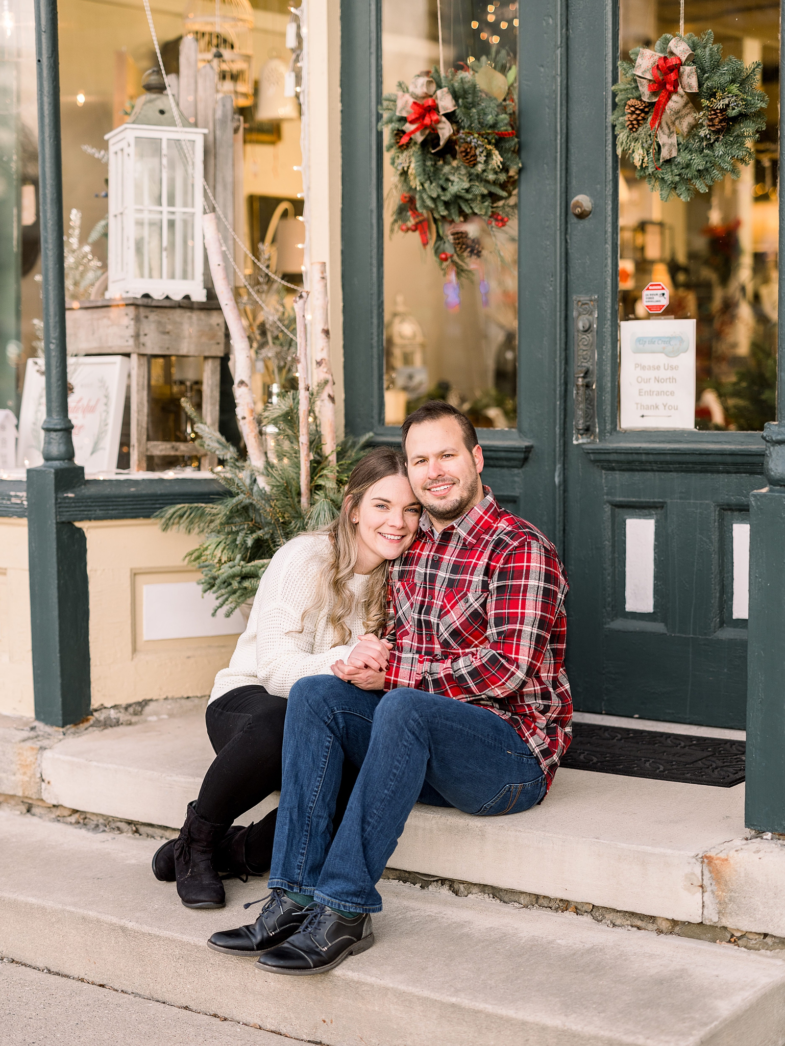 Downtown Cedarburg, WI Winter Engagement Session