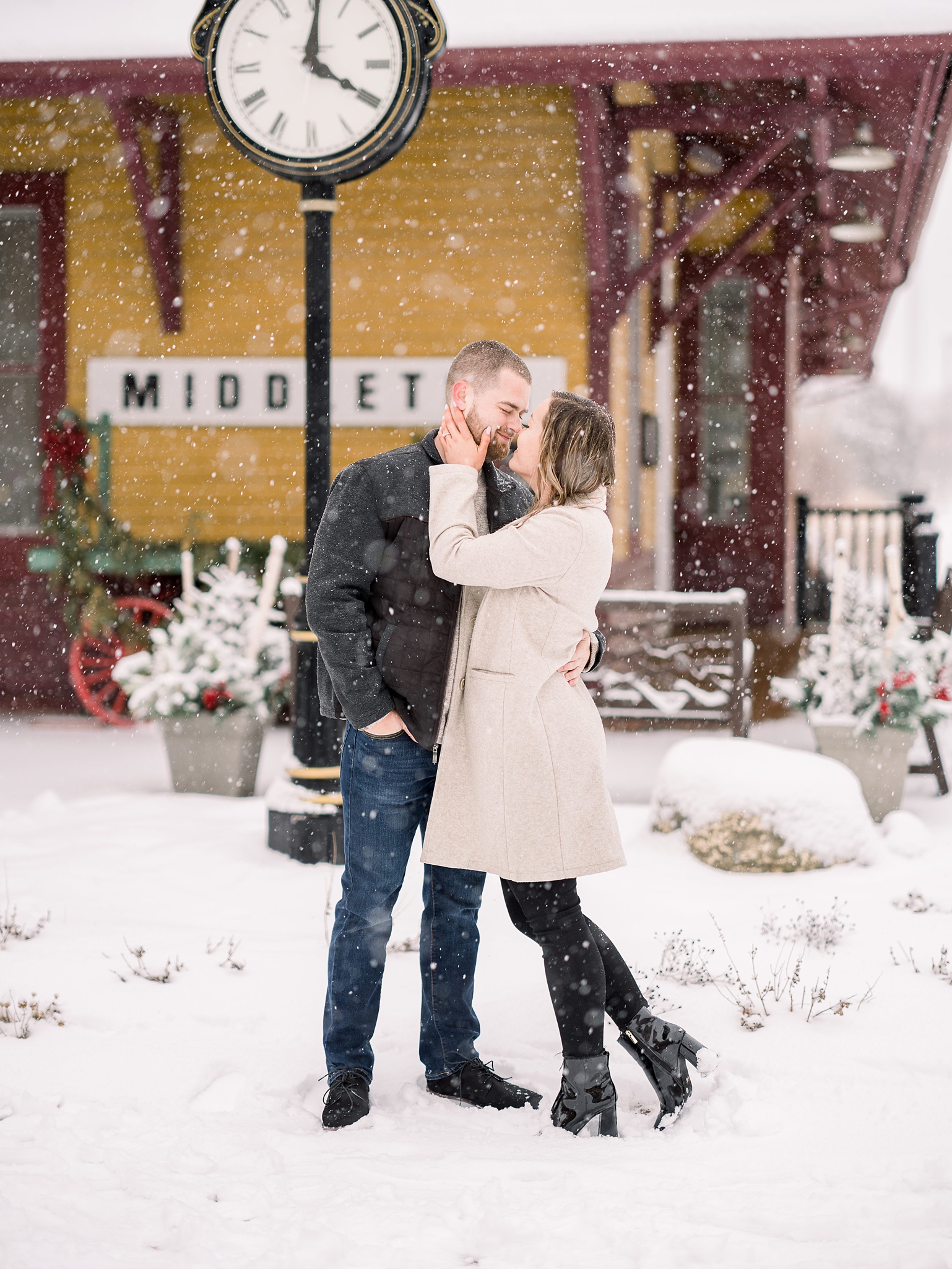 Downtown Middleton, WI Winter Engagement Session