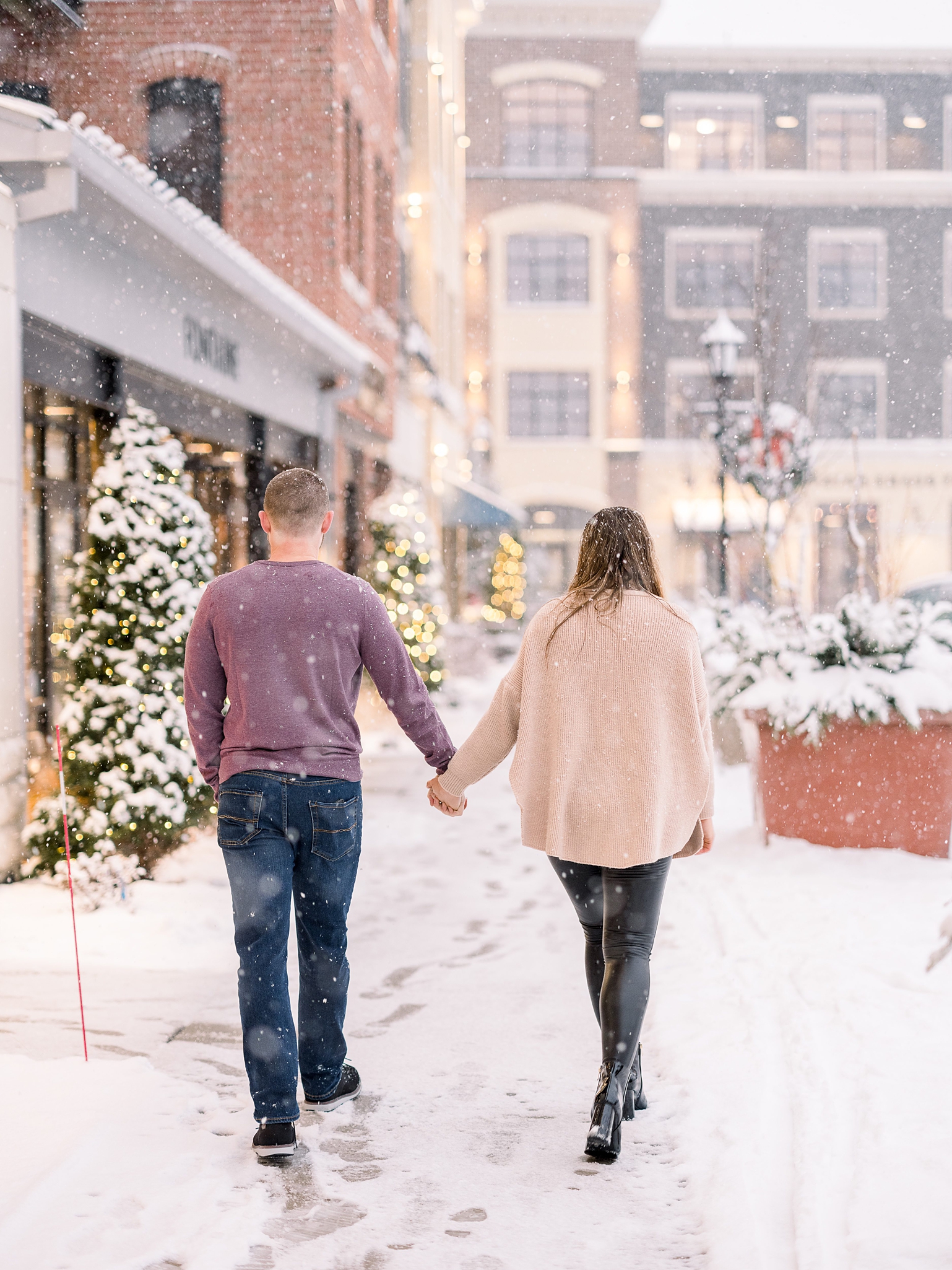 Downtown Middleton, WI Winter Engagement Session
